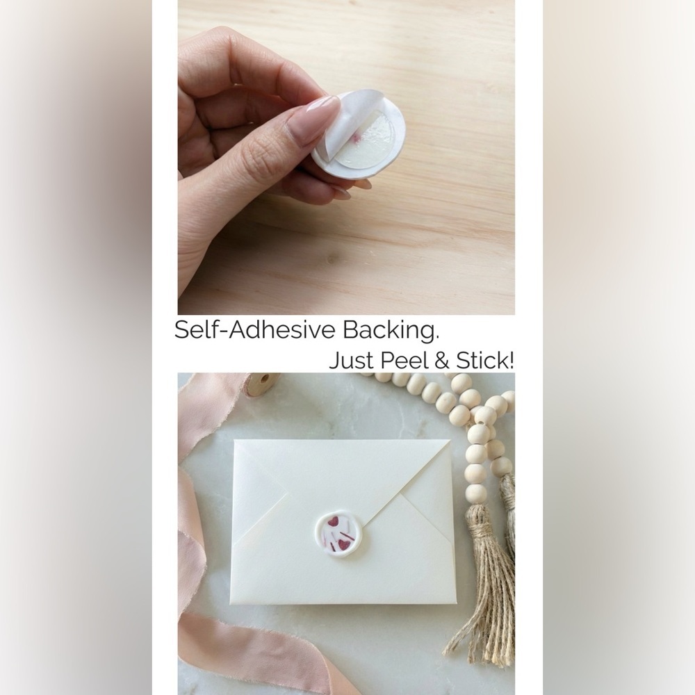 Royal Icing Sprinkle Wax Seals Peel & Stick Faux Icing Valentine Wedding Invite - Picture 8 of 16